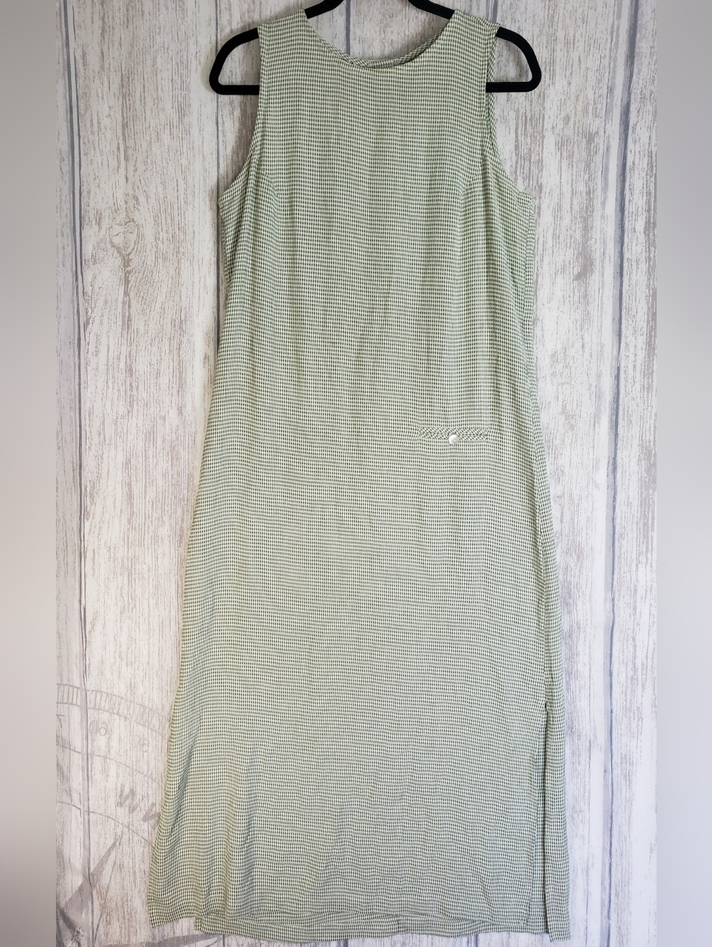 Dressing Clio Lagenlook Vintage USA Maxi Dress Sleeveless Gingham Large A33